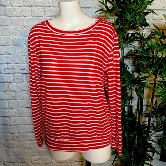 Cynthia Rowley Women’s Red and White Striped Top - Picture 1 of 6